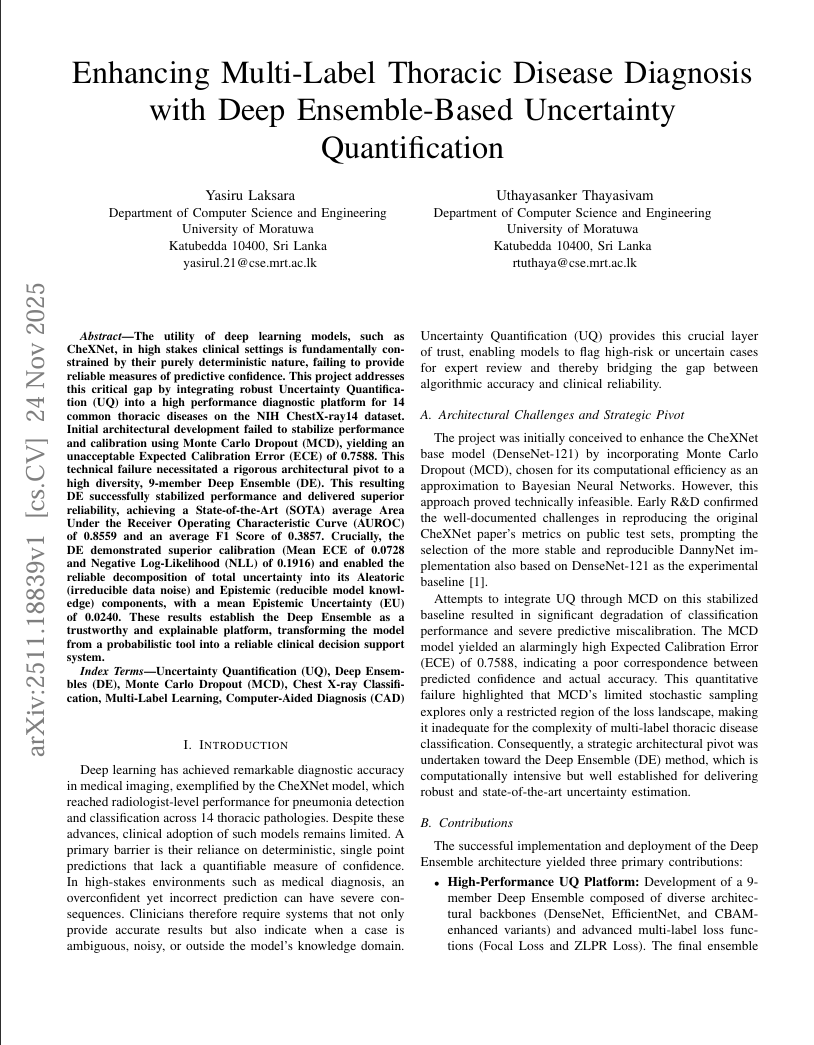Thoracic Disease Diagnosis Research
